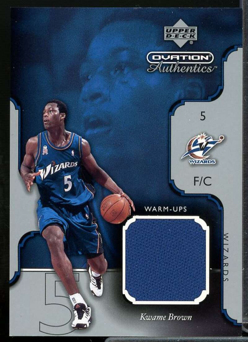 Kwame Brown Card 2002-03 Upper Deck Ovation Authentics Warm-Ups #KWW  Image 1