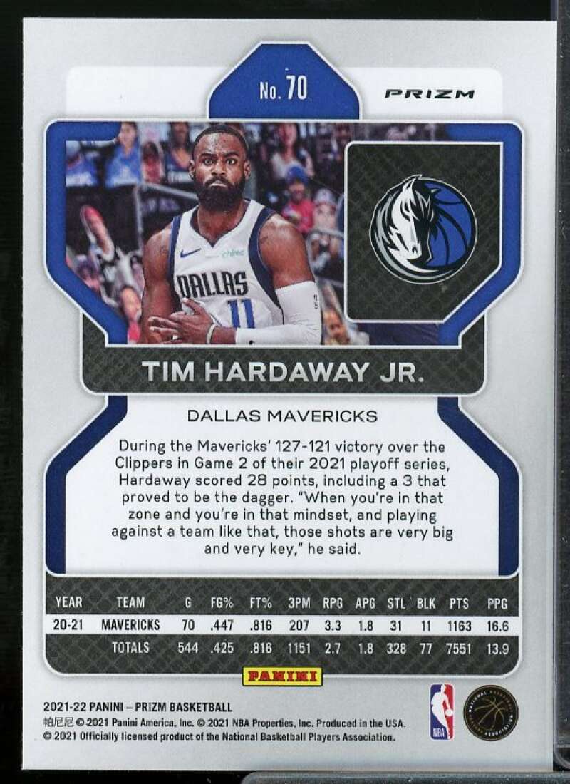 Tim Hardaway Jr. Card 2021-22 Panini Prizm Prizms NBA 75th Anniversary #70  Image 2