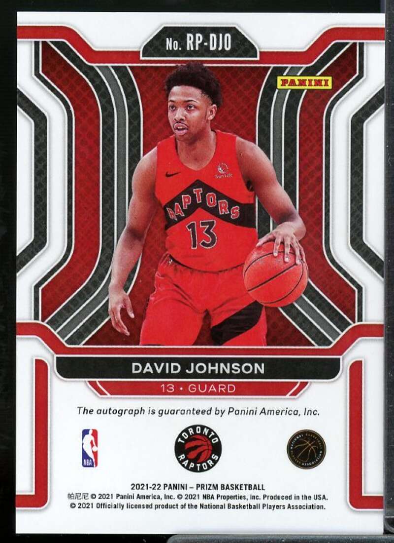 David Johnson Rookie Card 2021-22 Panini Prizm Rookie Penmanship #49  Image 2