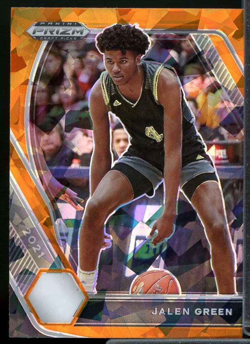Jalen Green Rookie Card 2021-22 Panini Prizm Draft Picks Prizms Orange Ice #4  Image 1