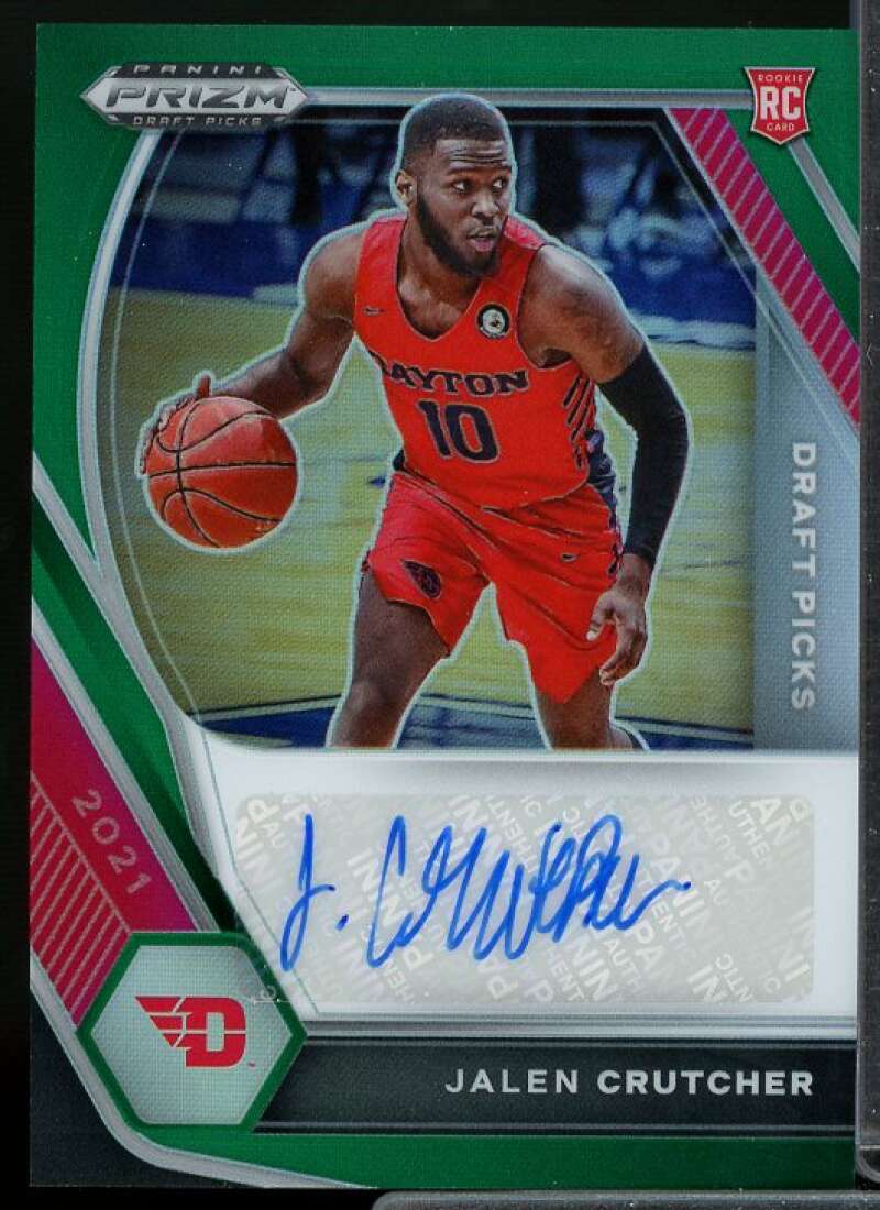 Jalen Crutcher 2021-22 Prizm Draft Picks Draft Picks Autographs Prizms Green #40  Image 1