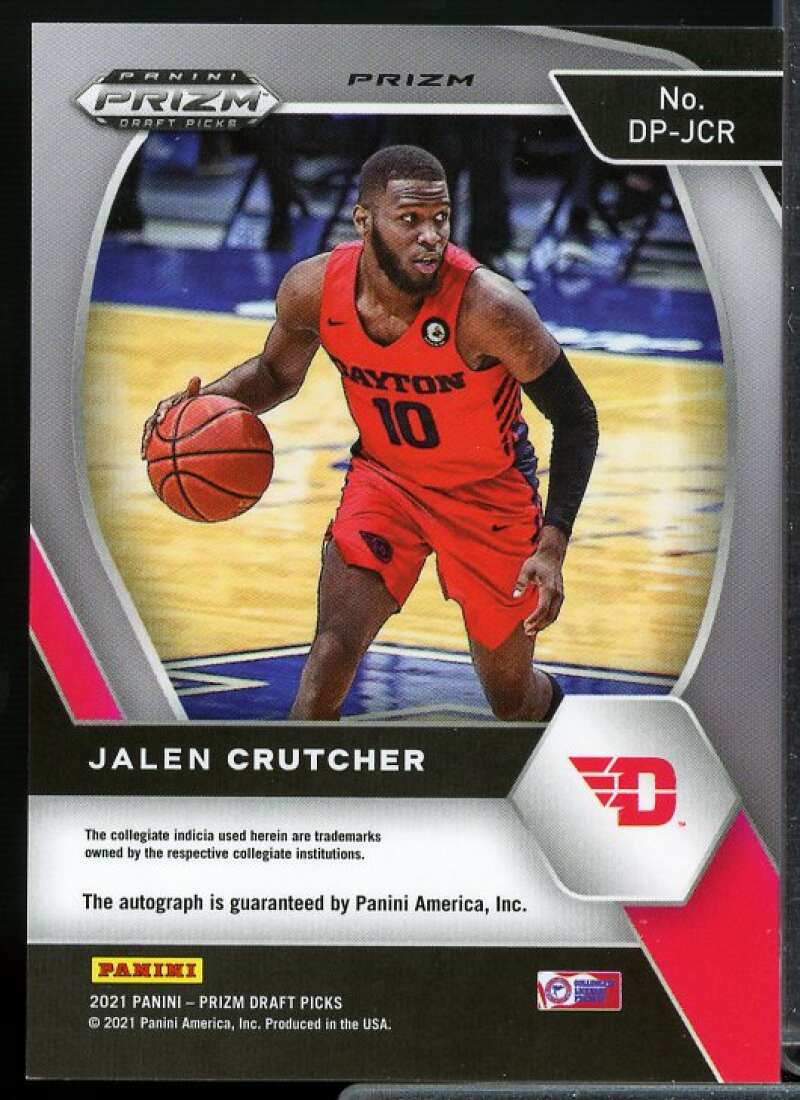 Jalen Crutcher 2021-22 Prizm Draft Picks Draft Picks Autographs Prizms Green #40  Image 2