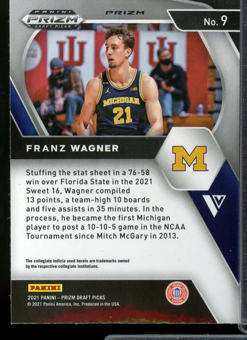 Franz Wagner Rookie Card 2021-22 Panini Prizm Draft Picks Prizms Red Ice #9  Image 2
