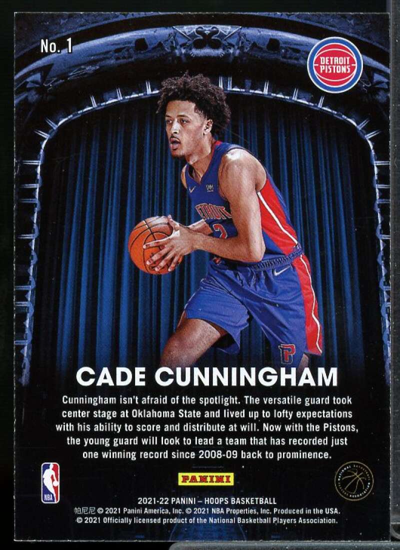 Cade Cunningham Rookie Card 2021-22 Hoops Now Playing Holo #1  Image 2