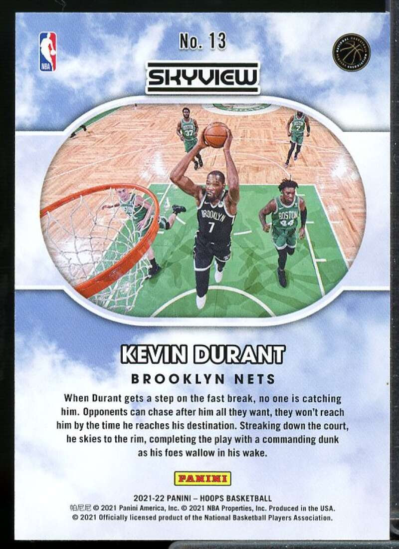 Kevin Durant Card 2021-22 Hoops Skyview Winter Holo #13  Image 2