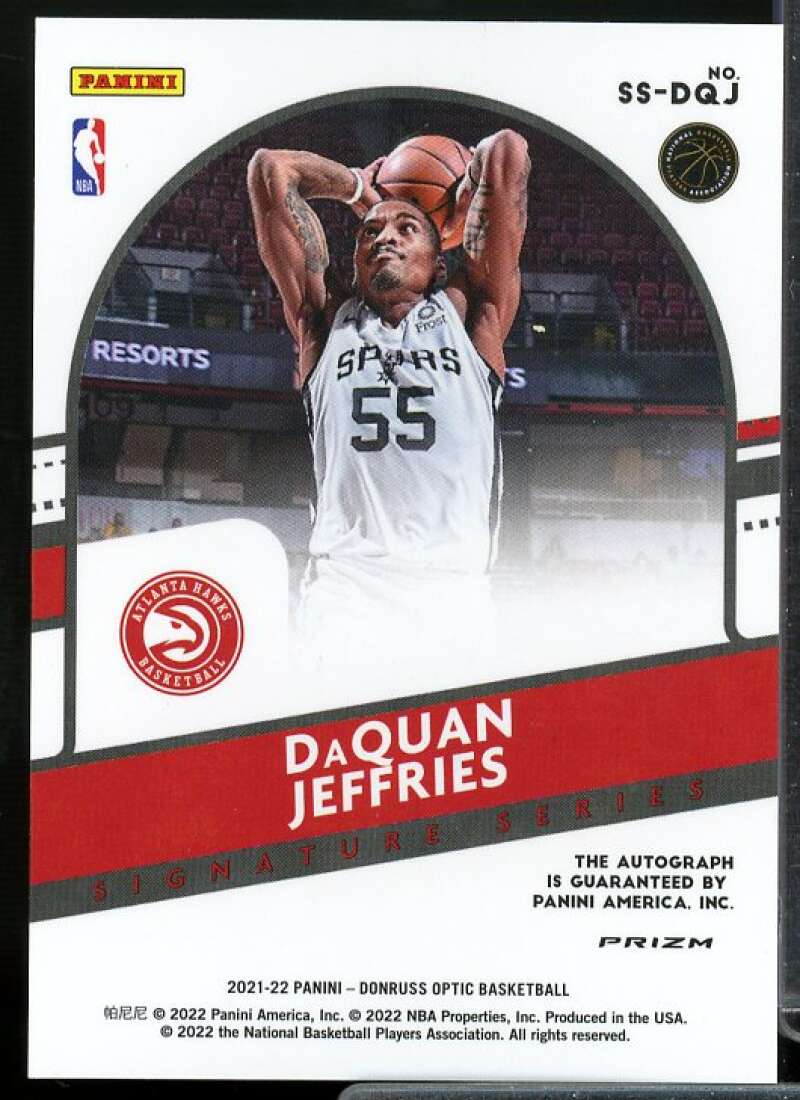 DaQuan Jeffries Rookie Card 2021-22 Donruss Optic Signature Series Holo #39  Image 2