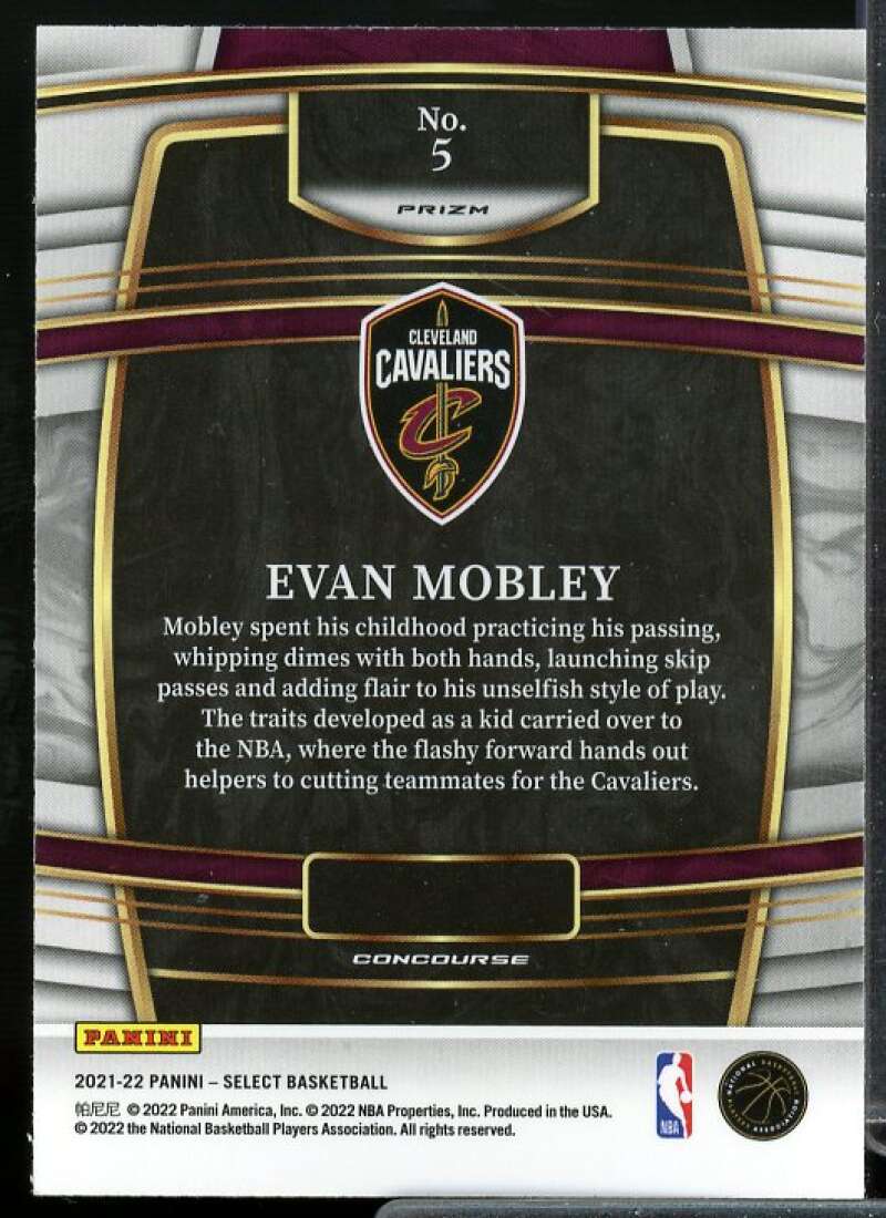 Evan Mobley Rookie Card 2021-22 Select Prizms Blue Shimmer #5  Image 2