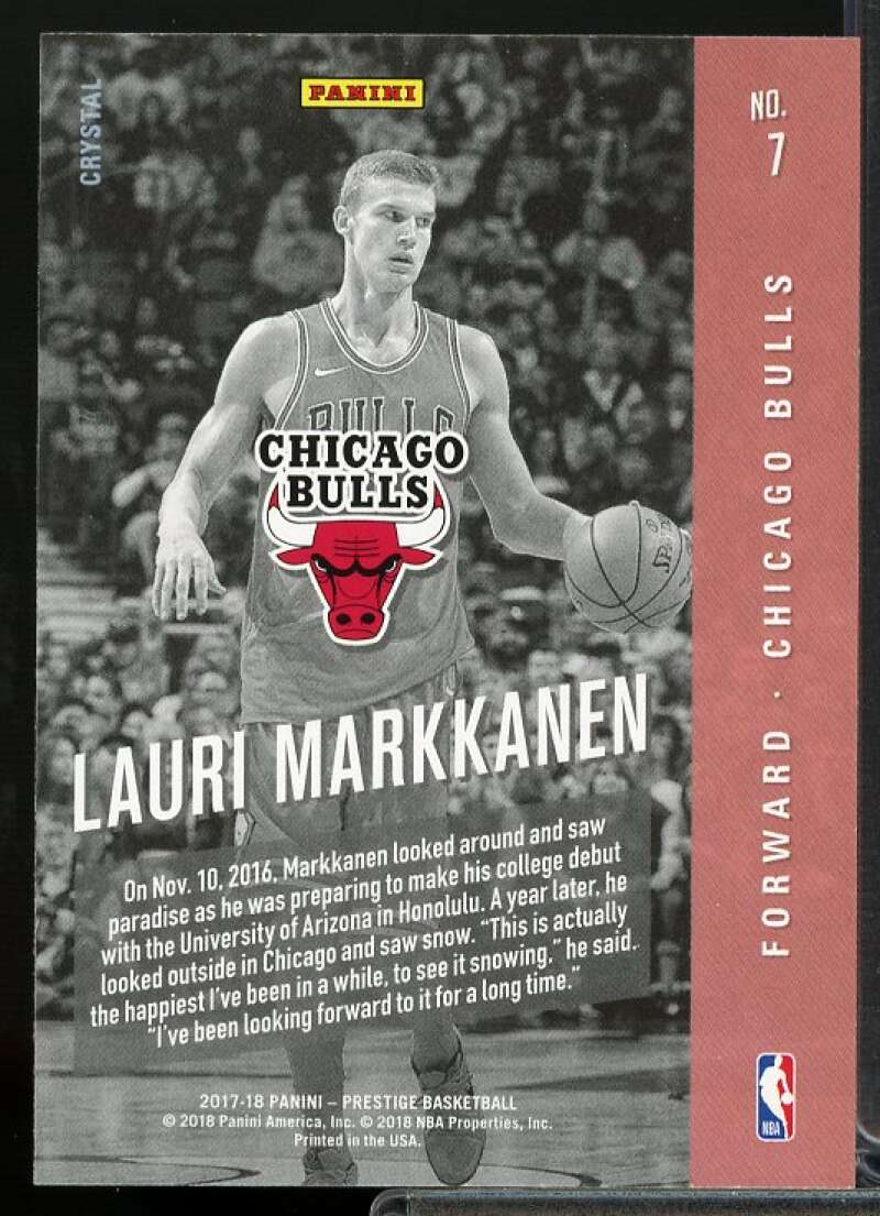 Lauri Markkanen Rookie Card 2017-18 Prestige Rookie Class Crystal #7  Image 2