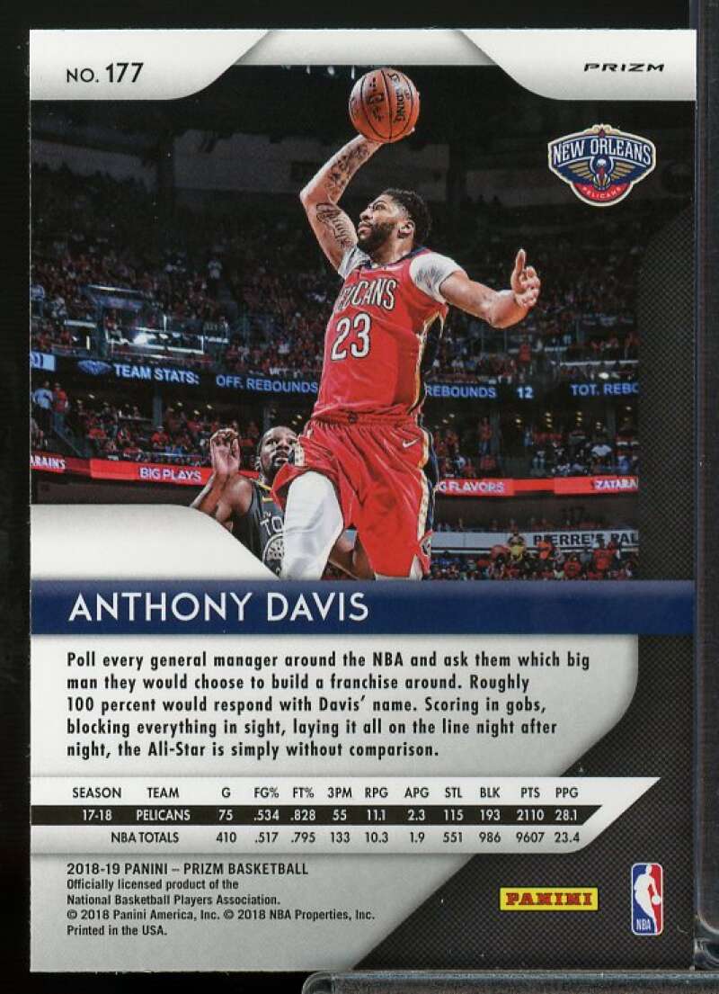 Anthony Davis Card 2018-19 Panini Prizm Prizms Pink Ice #177  Image 2