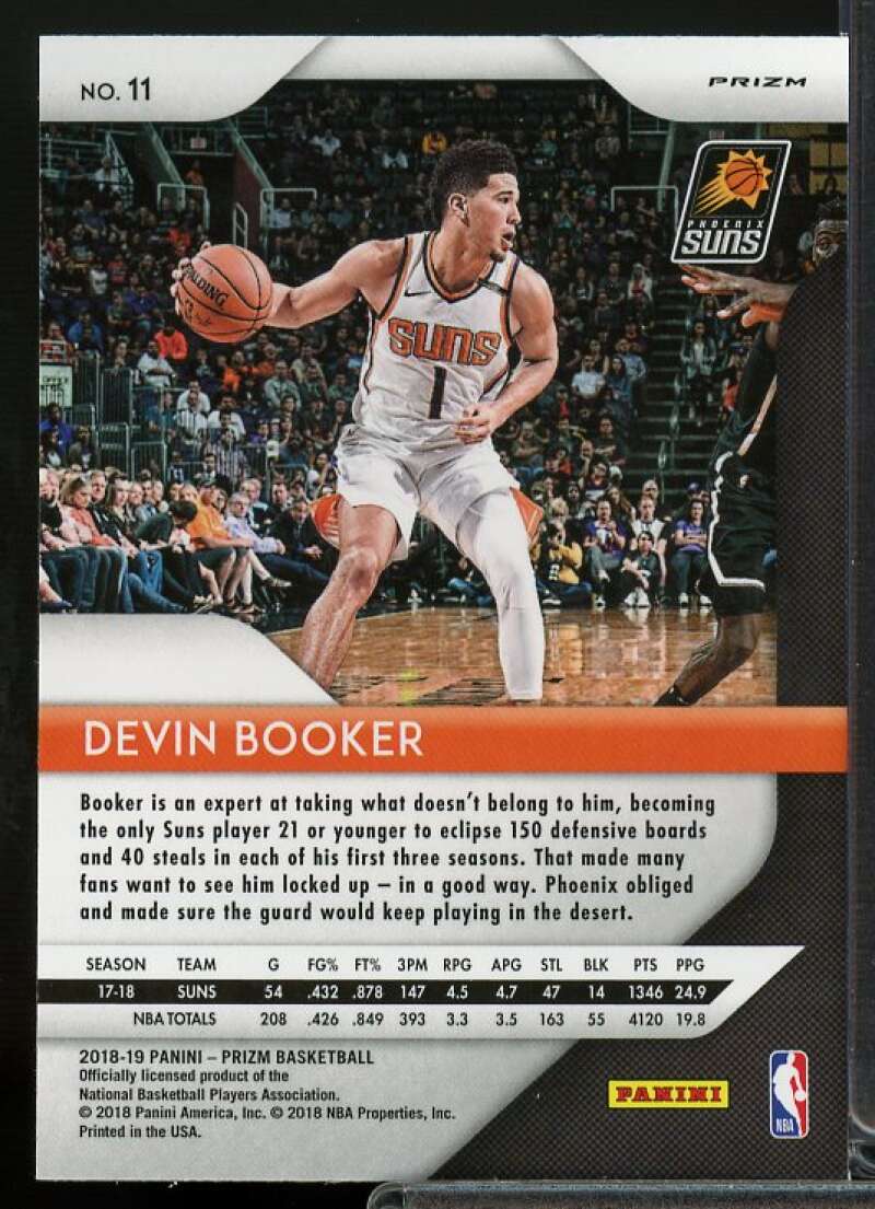 Devin Booker Card 2018-19 Panini Prizm Prizms Silver #11  Image 2