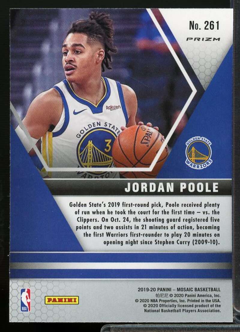 Jordan Poole Rookie Card 2019-20 Panini Mosaic Mosaic #261  Image 2