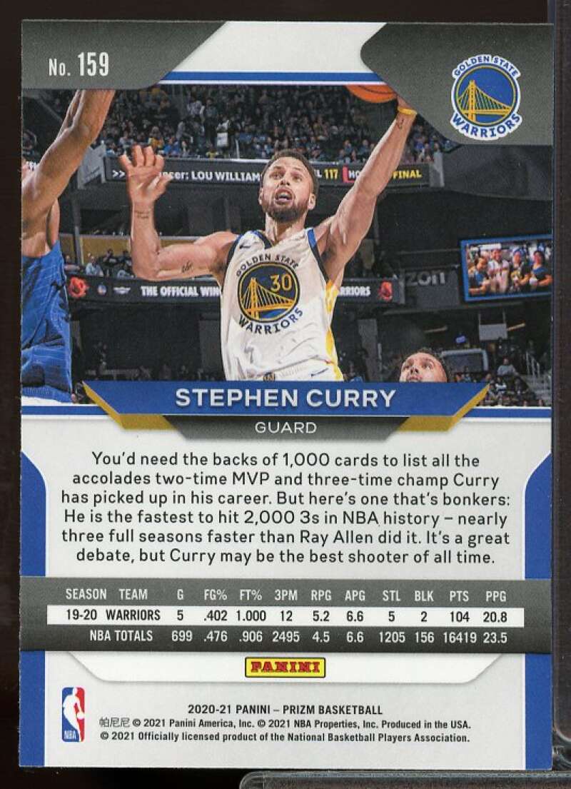 Stephen CuRookiey Card 2020-21 Panini Prizm #159  Image 2