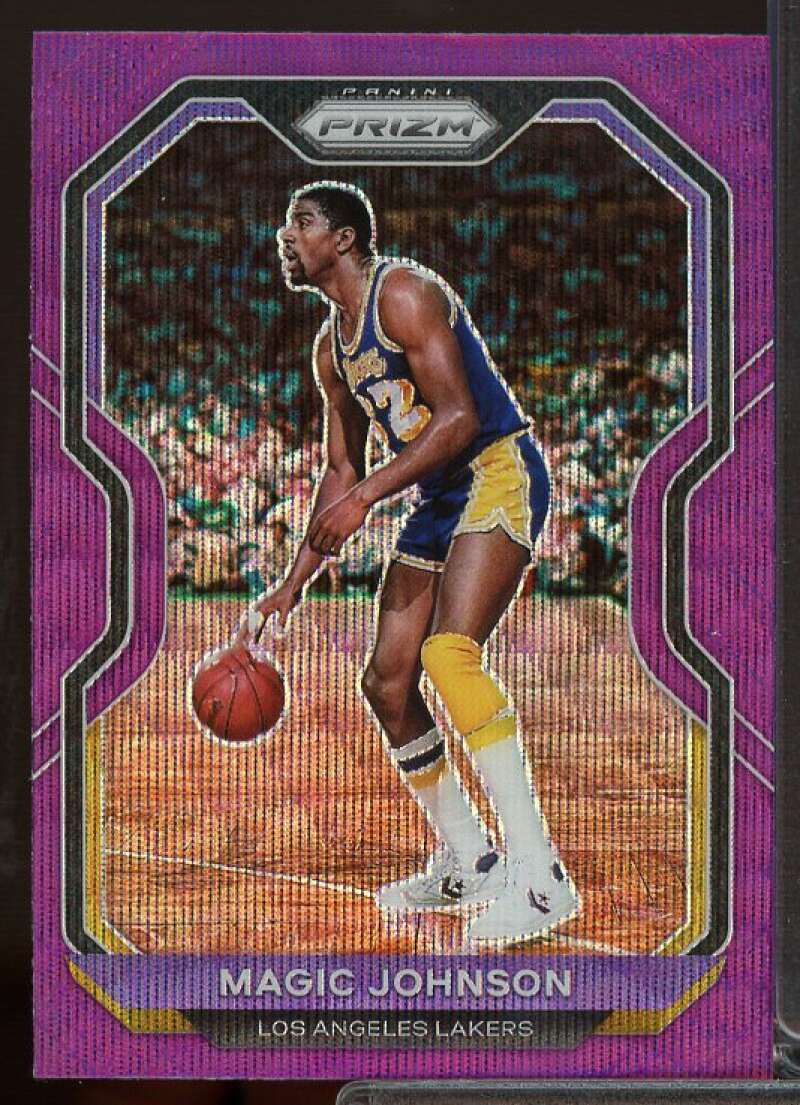 Magic Johnson Card 2020-21 Panini Prizm Prizms Purple Wave #219  Image 1