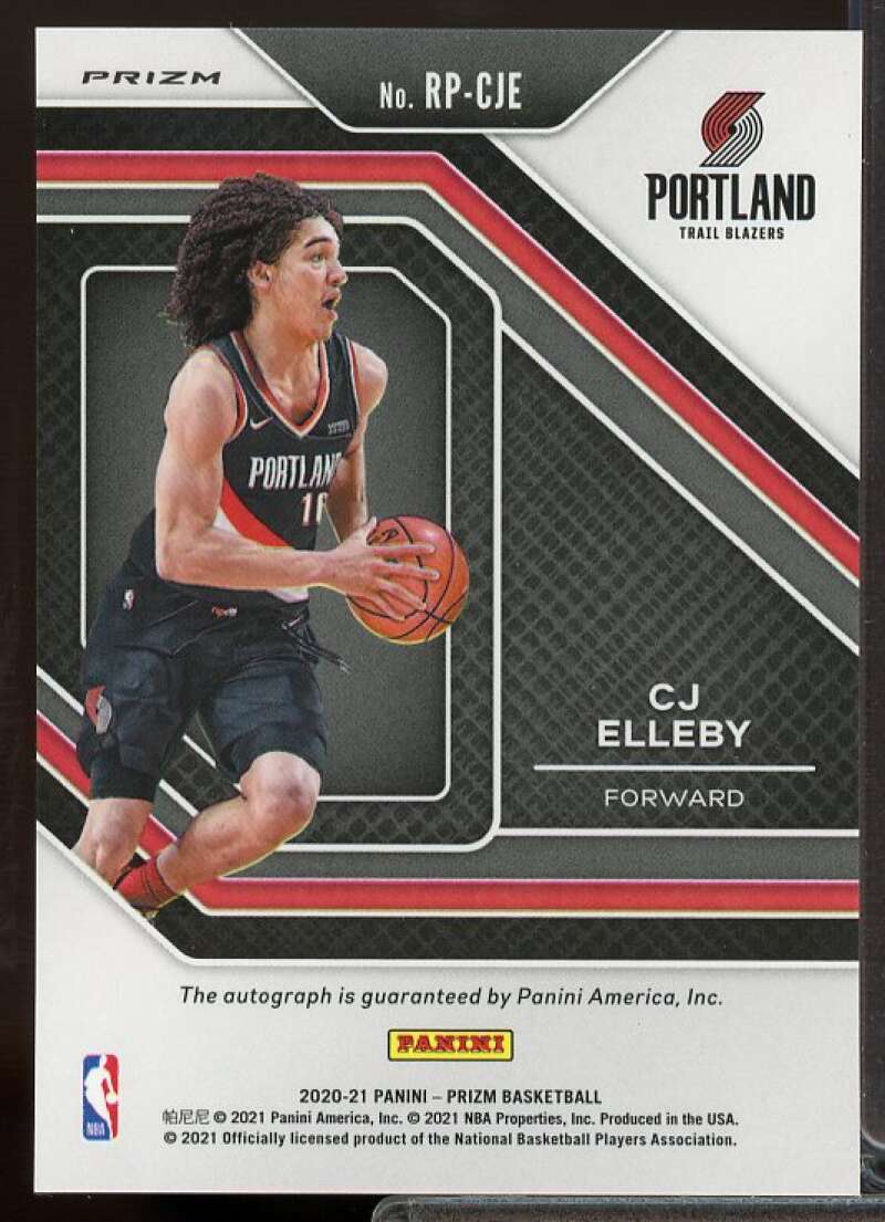 CJ Elleby Rookie Card 2020-21 Panini Prizm Rookie Penmanship Prizms Silver #30  Image 2