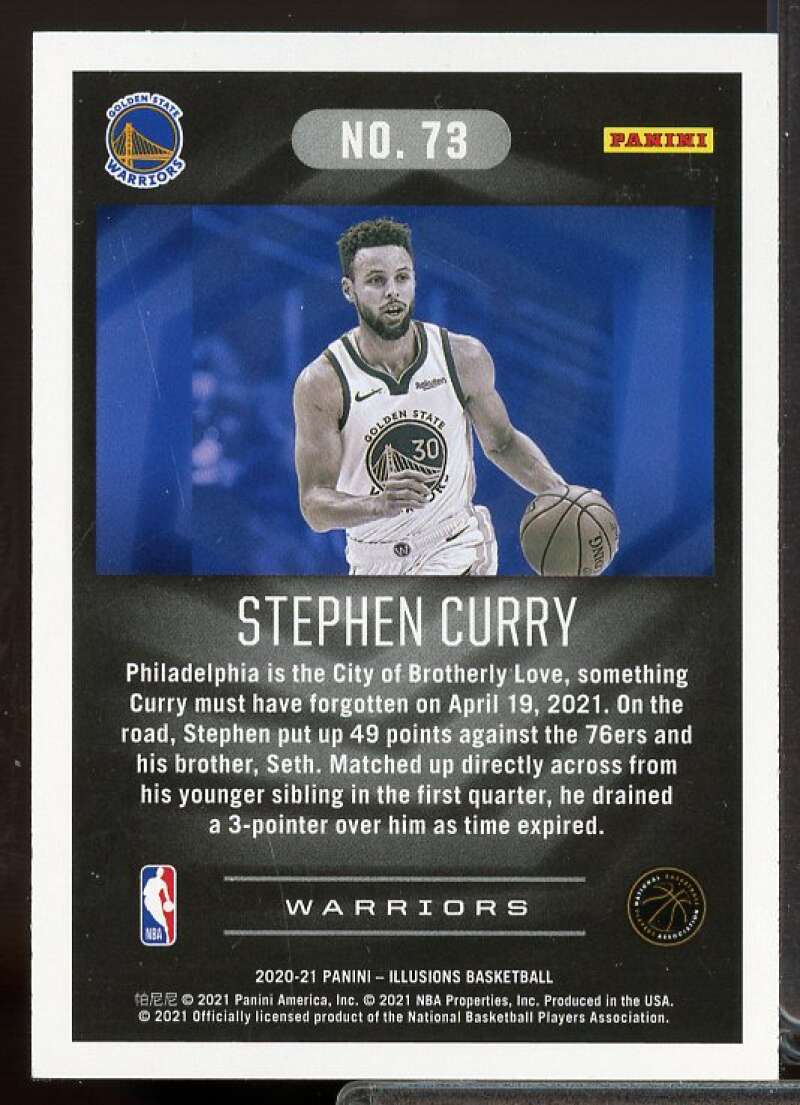 Stephen Curry Card 2020-21 Panini Illusions #73  Image 2
