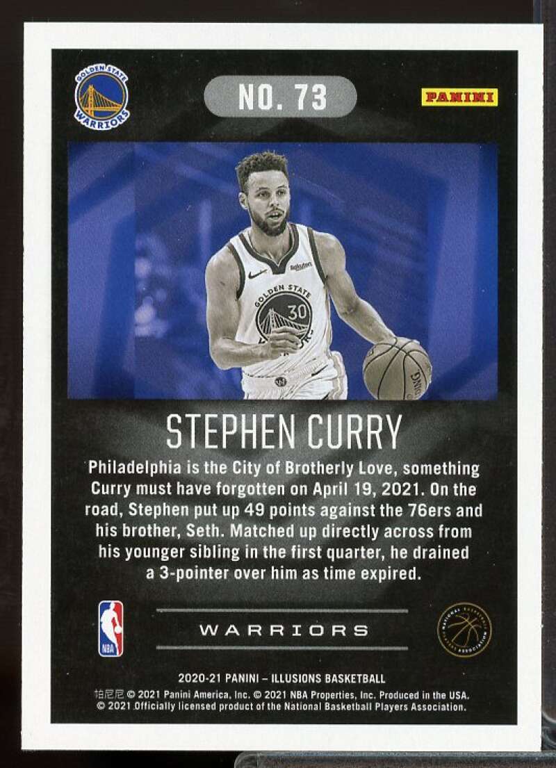 Stephen Curry Card 2020-21 Panini Illusions #73  Image 2