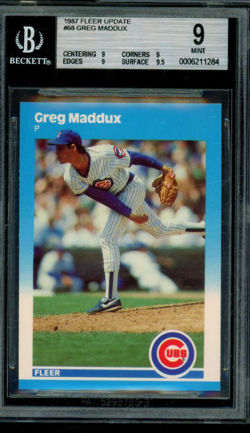 Greg Maddux Rookie Card 1987 Fleer Update #68 BGS 9 Image 1