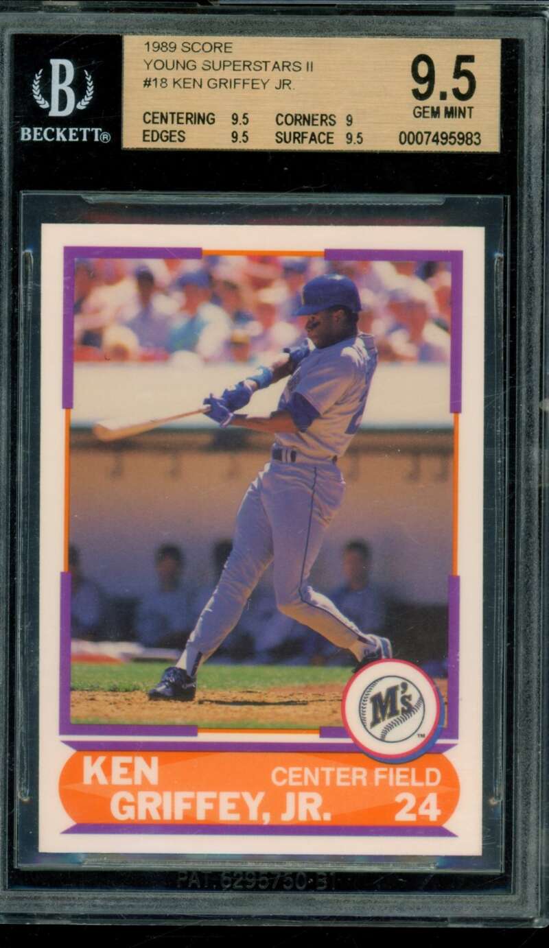 Ken Griffey Jr. Rookie Card 1989 Score Young Superstars #18 BGS 9.5 SUPERIORSPORTSINVESTMENTS.COM Ken Griffey Jr. Rookie Card 1989 Score Young Superstars #18 BGS 9.5 SUPERIORSPORTSINVESTMENTS.COM