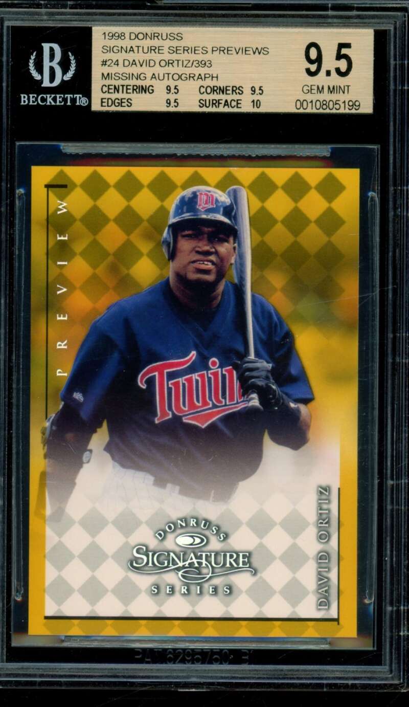 David Ortiz Rookie 1998 Donruss Signature Series Previews (pop 1) #24 BGS 9.5 Image 1