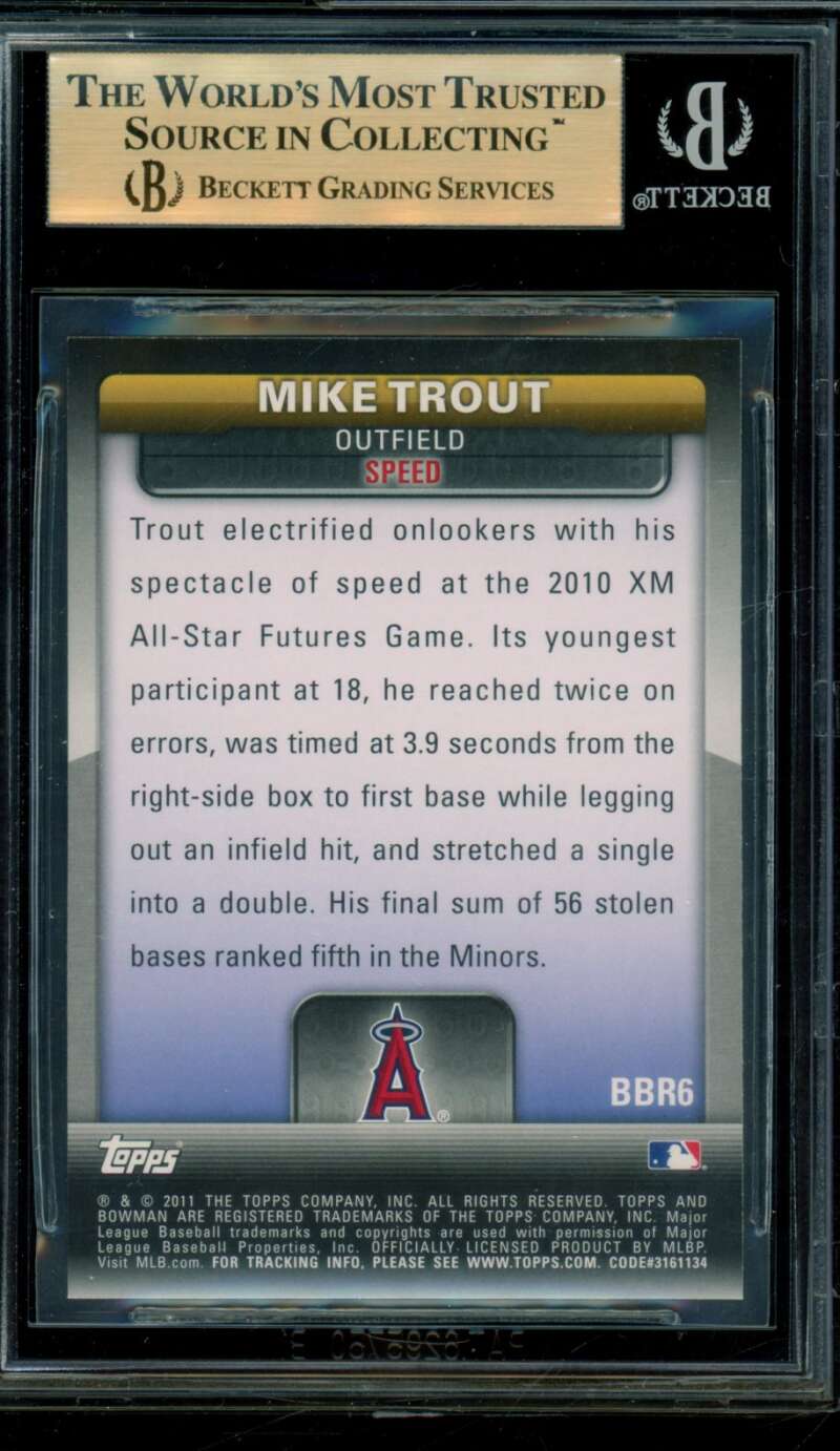 Mike Trout Rookie Card 2011 Bowman Bowman's Brightest #bbr6 BGS 9.5 Image 2