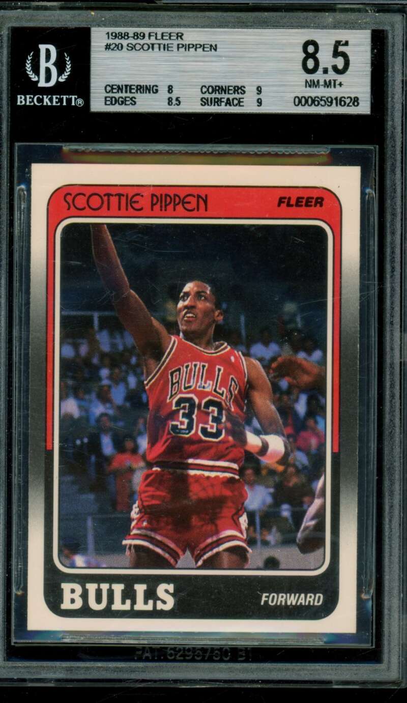 Scottie Pippen Rookie Card 1988-89 Fleer #20 BGS 8.5 Image 1