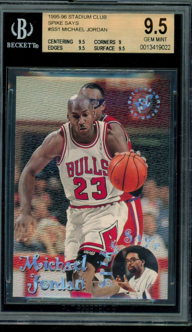 Michael Jordan Card 1995-96 Stadium Club Spike Says #ss1 BGS 9.5 Image 1