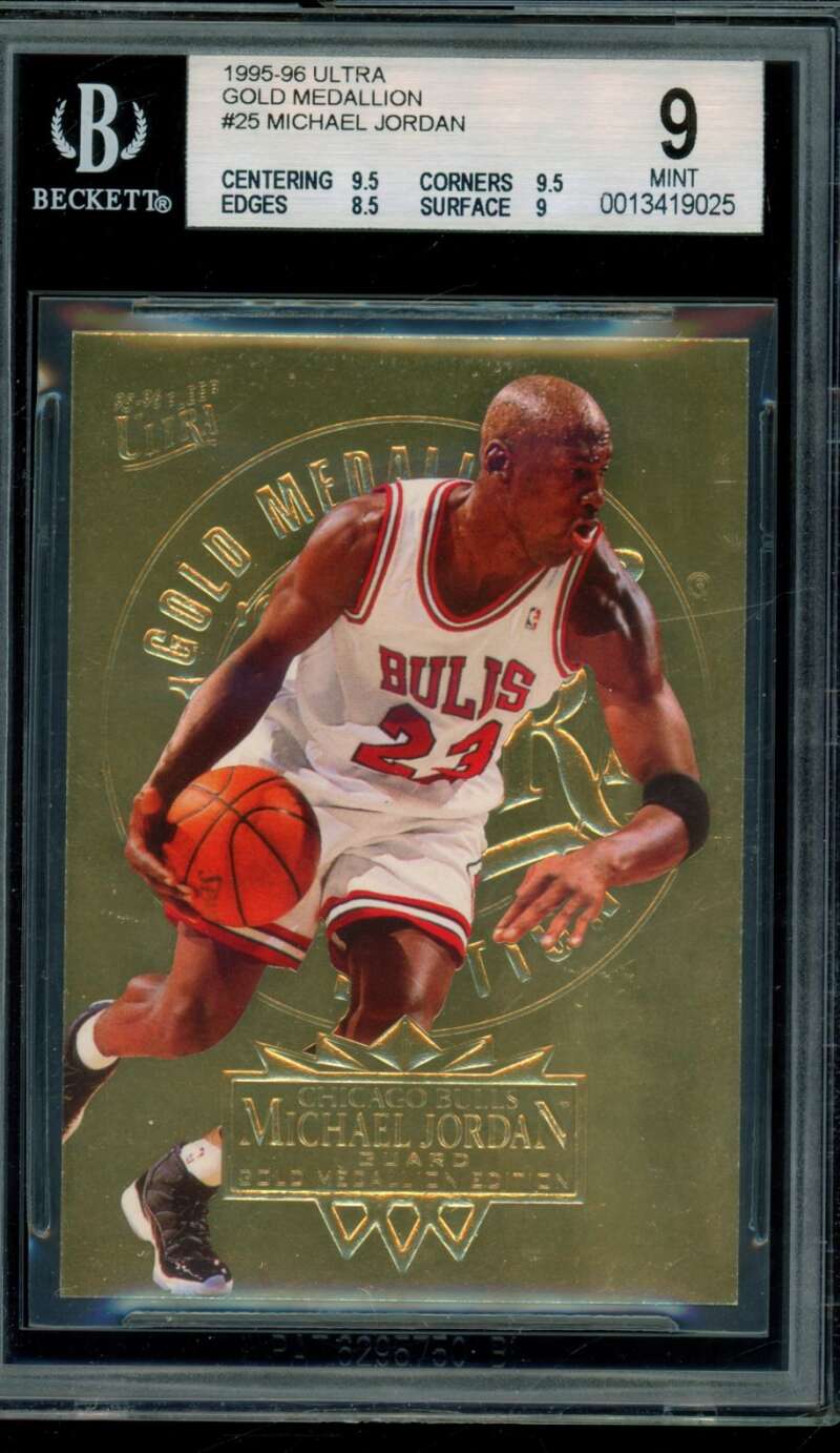 Michael Jordan Card 1995-96 Ultra Gold Medallion #25 BGS 9 Image 1