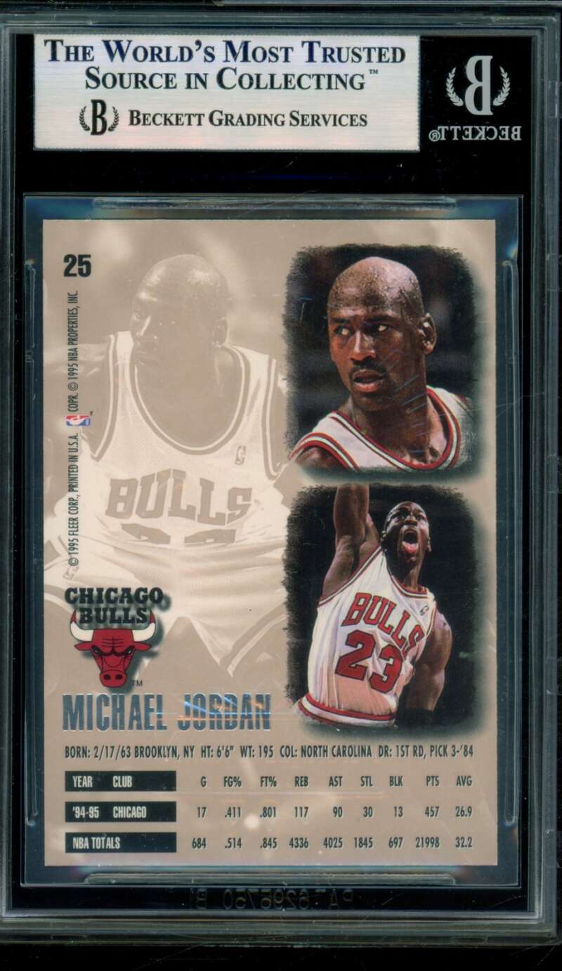 Michael Jordan Card 1995-96 Ultra Gold Medallion #25 BGS 9 Image 2