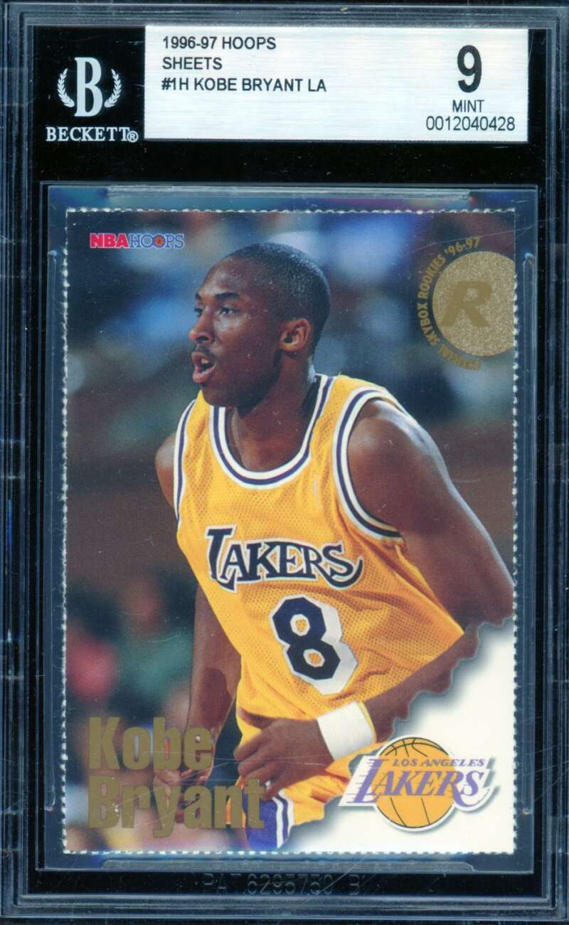 Kobe Bryant Rookie Card 1996-97 Hoops Sheets #1H BGS 9 Image 1