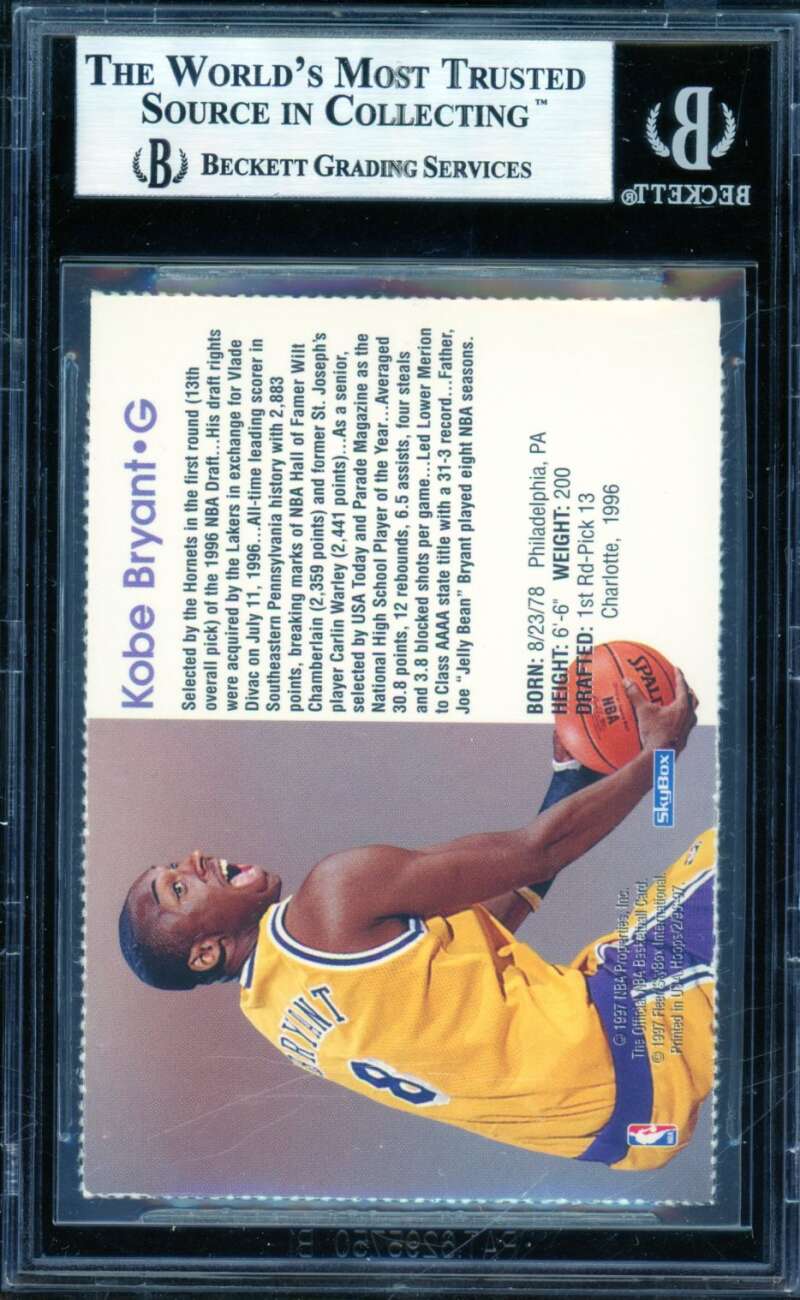 Kobe Bryant Rookie Card 1996-97 Hoops Sheets #1H BGS 9 Image 2