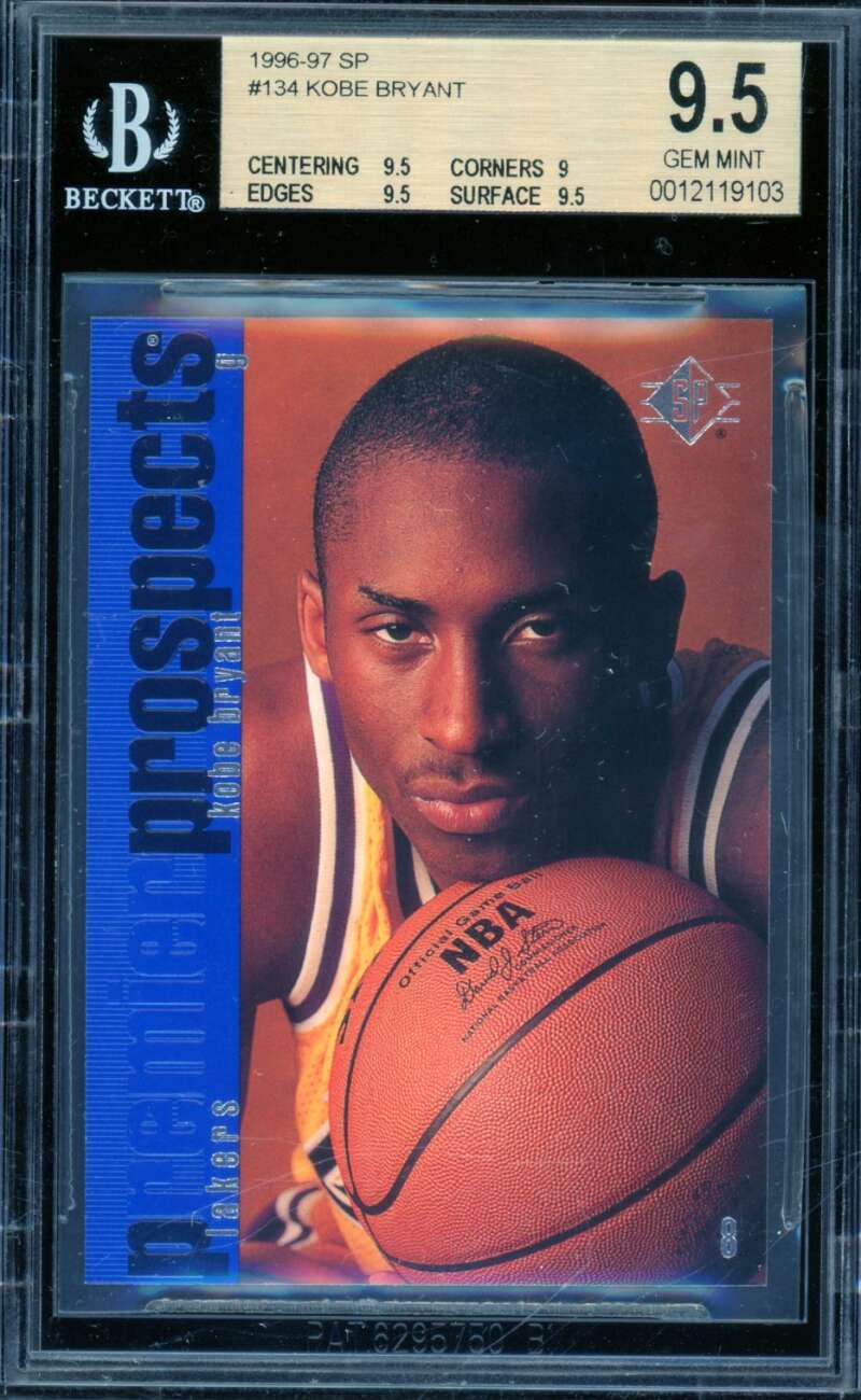 Kobe Bryant Rookie Card 1996-97 SP #134 BGS 9.5 Image 1