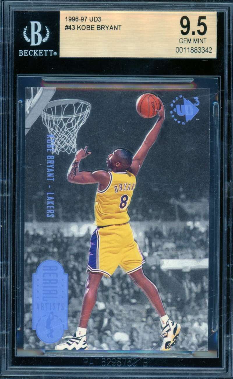 Kobe Bryant Rookie Card 1996-97 UD3 #43 BGS 9.5 Image 1