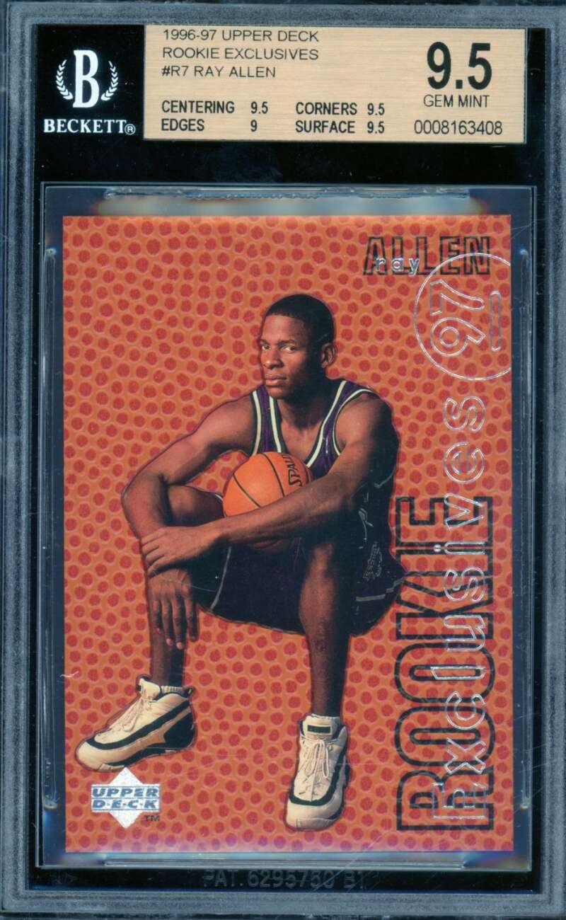 Ray Allen Rookie Card 1996-97 Upper Deck Rookie Exclusives #R7 BGS 9.5 Image 1