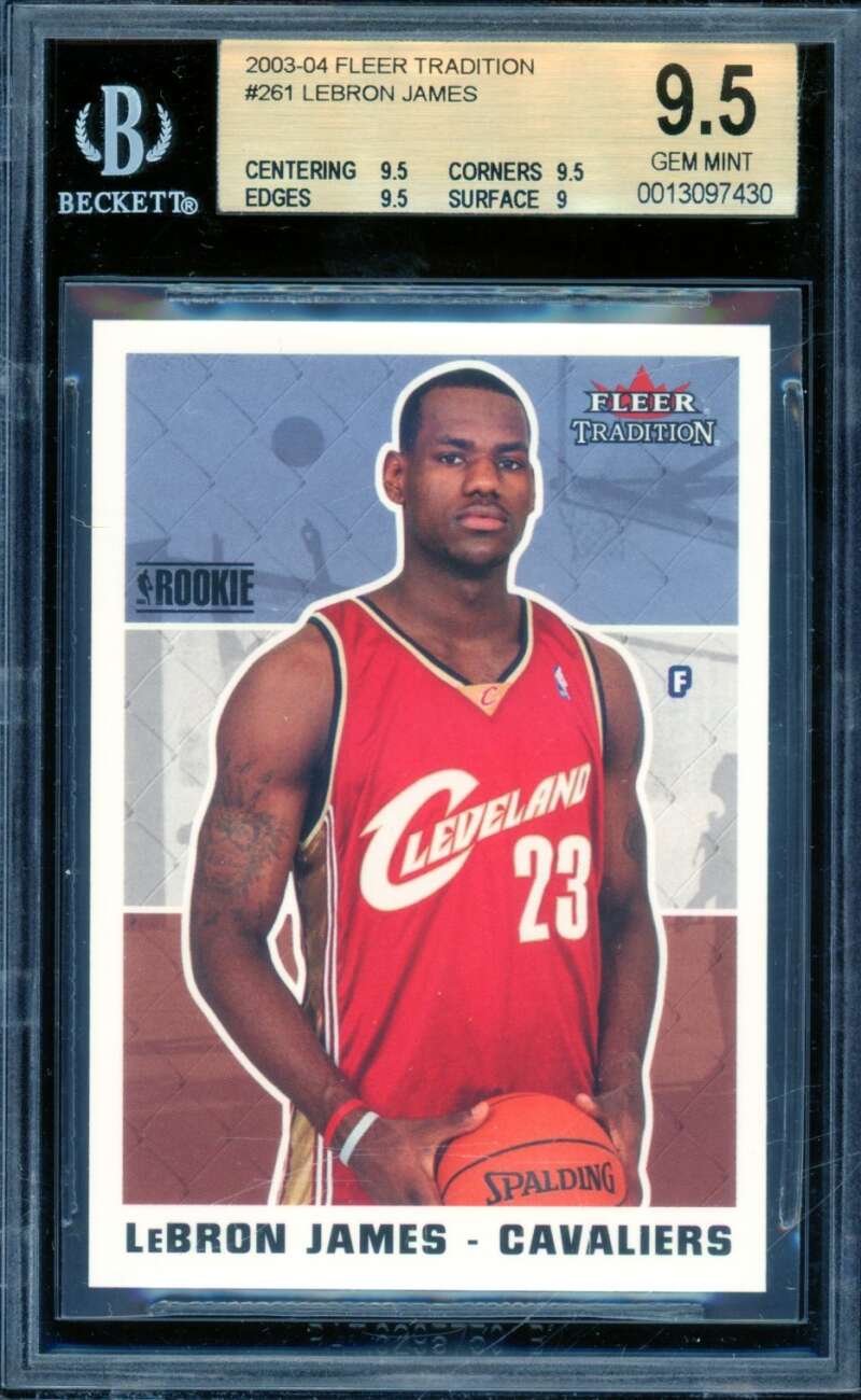 LeBron James Rookie Card 2003-04 Fleer Tradition #261 BGS 9.5 Image 1