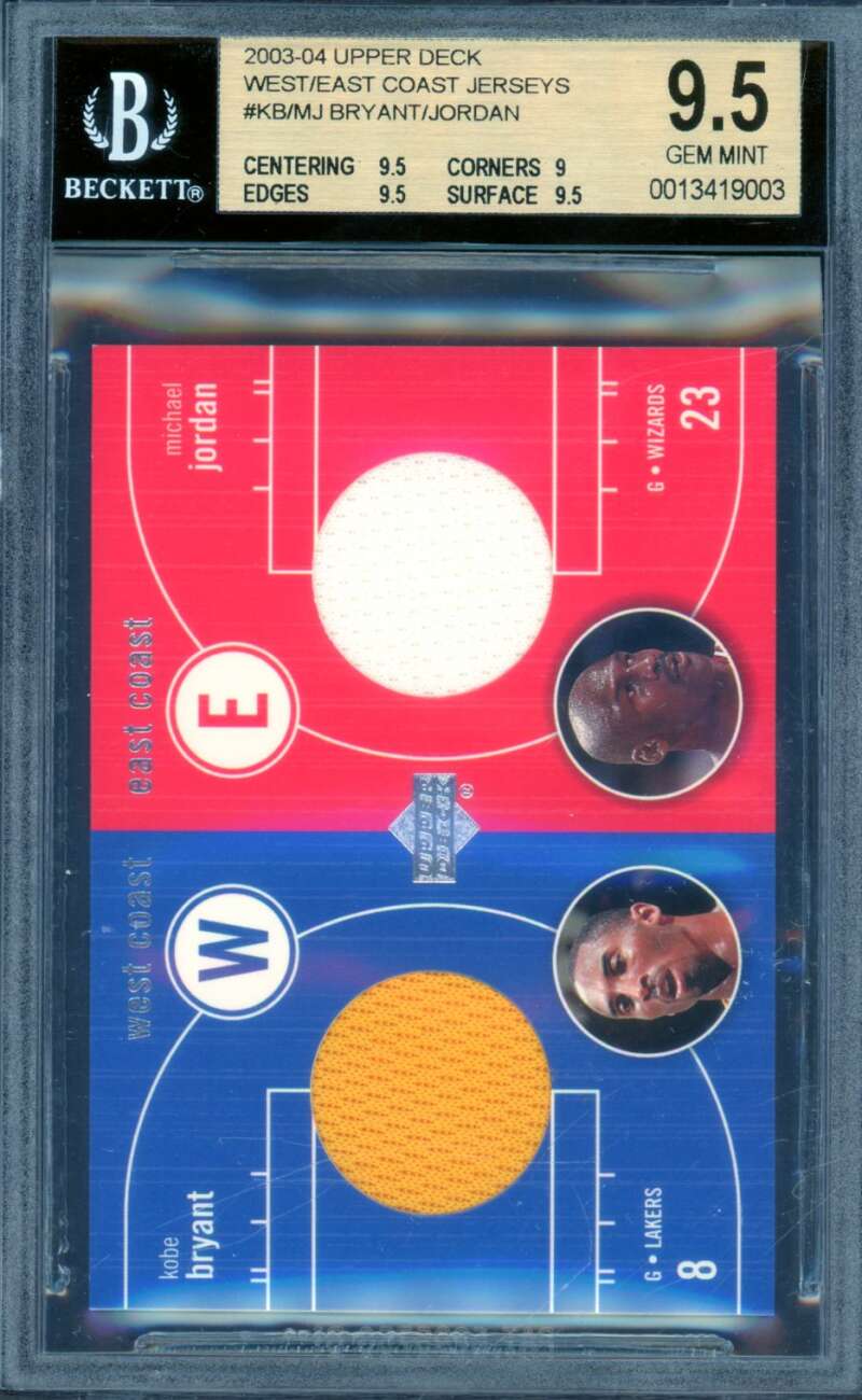 Michael Jordan / Kobe Bryant 2003-04 Card UD West/East Jerseys #kb/mj BGS 9.5 Image 1