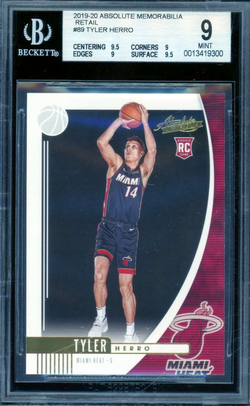 Tyler Herro Rookie Card 2019-20 Absolute Memorabilia Retail #89 BGS 9 Image 1
