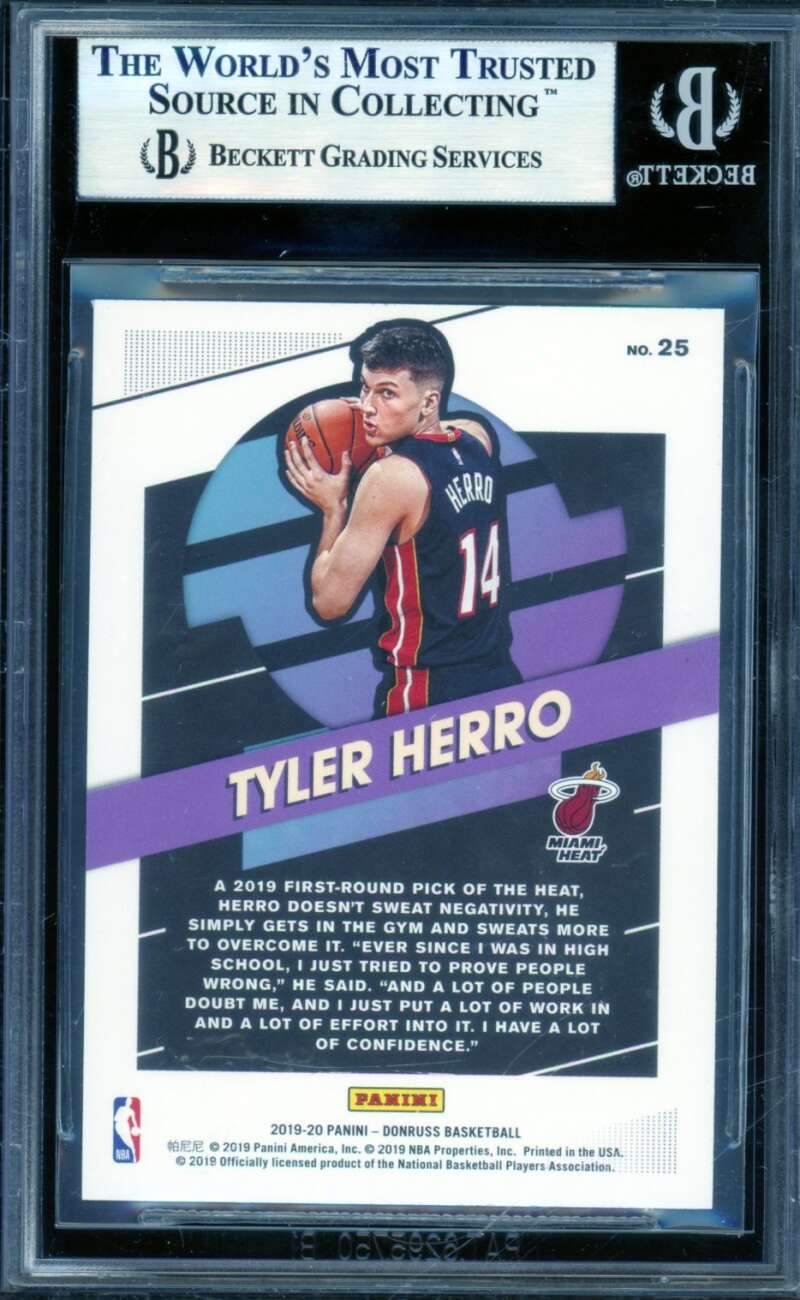 Tyler Herro Rookie Card 2019-20 Donruss Great X-Pectations #25 BGS 9 Image 2