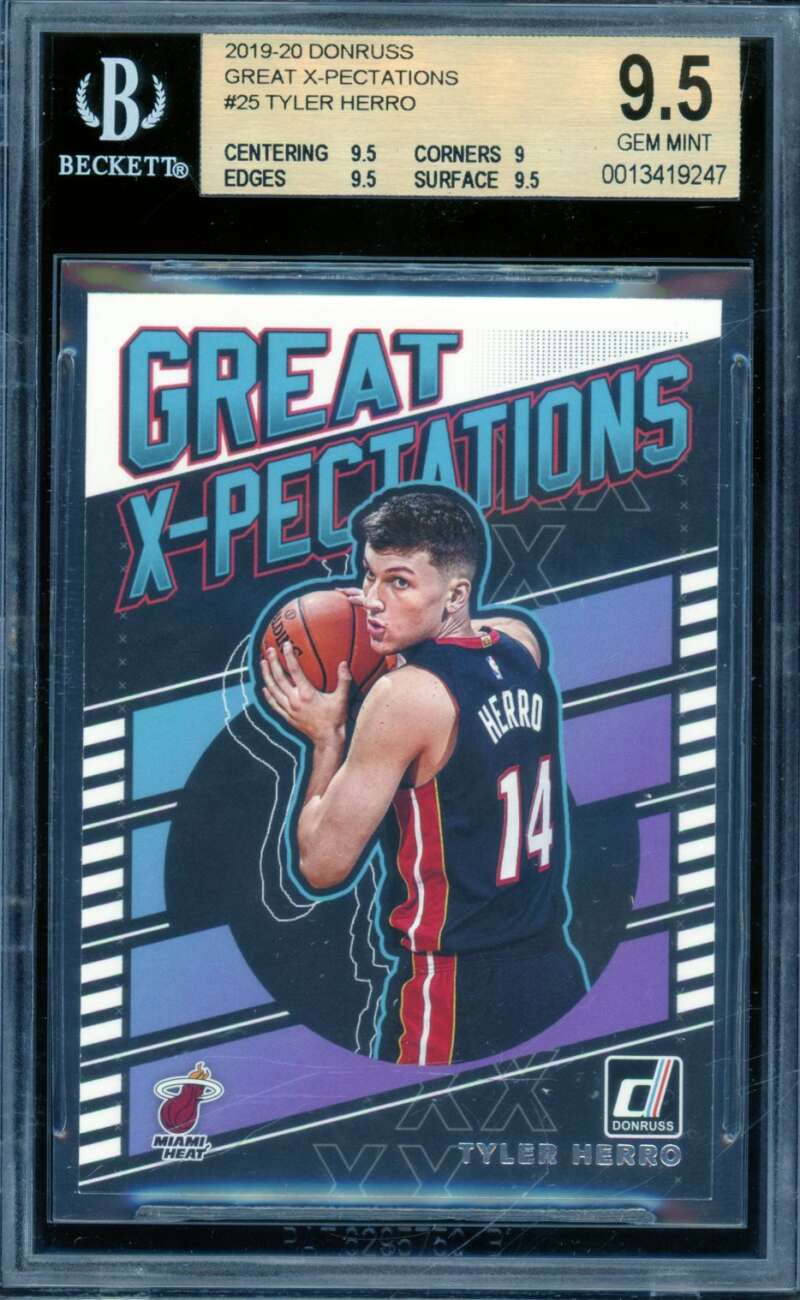 Tyler Herro Rookie Card 2019-20 Donruss Great X-Pectations #25 BGS 9.5 Image 1