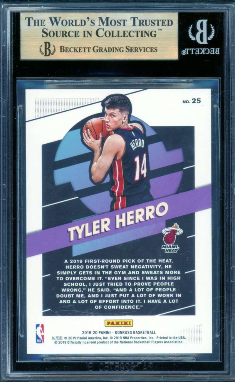 Tyler Herro Rookie Card 2019-20 Donruss Great X-Pectations #25 BGS 9.5 Image 2