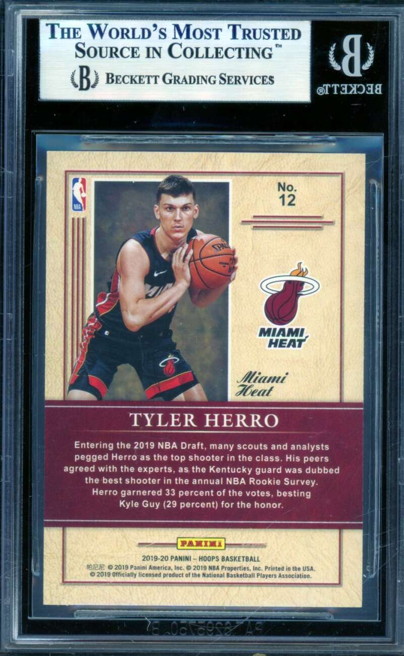 Tyler Herro Rookie Card 2019-20 Hoops Class Of 2019 #12 BGS 9 Image 2