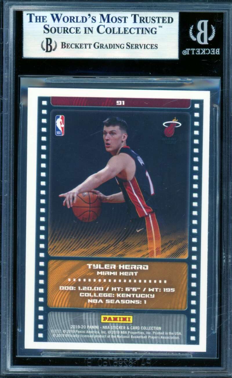 Tyler Herro Rookie Card 2019-20 Panini Stickers Cards #91 BGS 8.5 Image 2