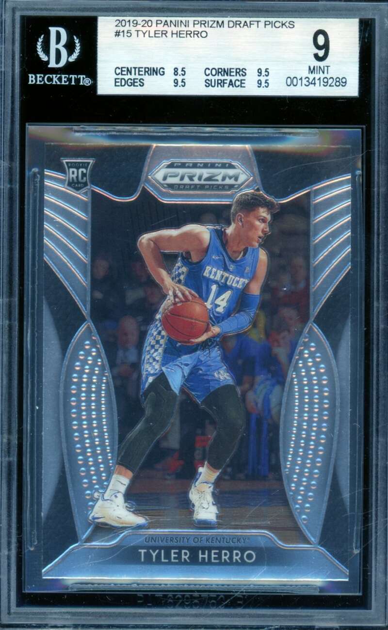 Tyler Herro Rookie Card 2019-20 Panini Prizm Draft Picks #15 BGS 8.5 Image 1
