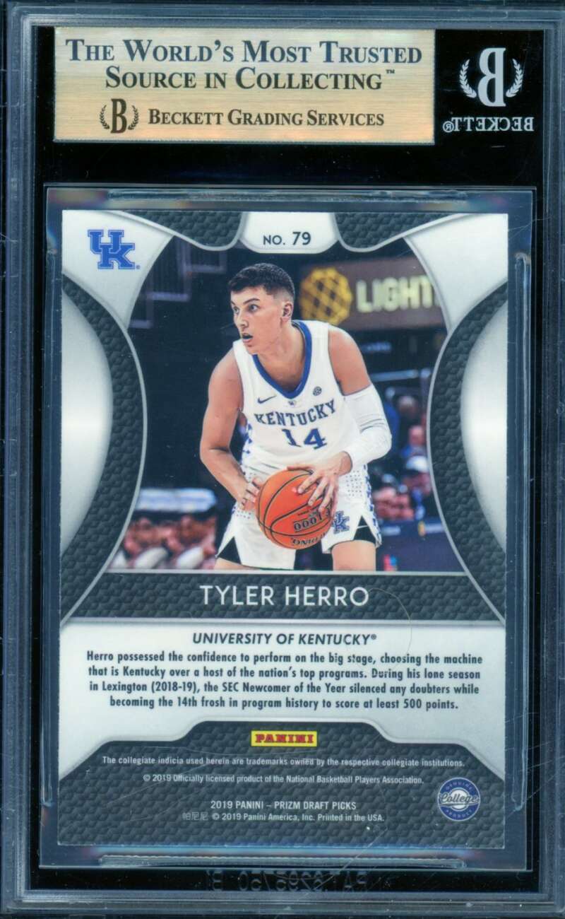 Tyler Herro Rookie Card 2019-20 Panini Prizm Draft Picks #79 BGS 9.5 Image 2