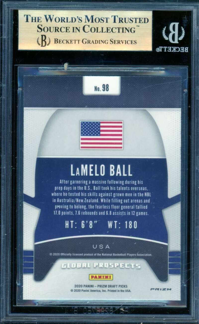 LaMelo Ball Rookie 2020-21 Panini Prizm Draft Picks Prizms Green #98 BGS 9.5 Image 2