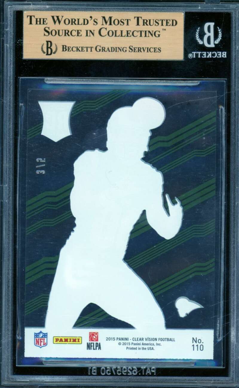 Todd Gurley Rookie Card 2015 Panini Clear Vision Green (3/5) #110B BGS 9.5 Image 2
