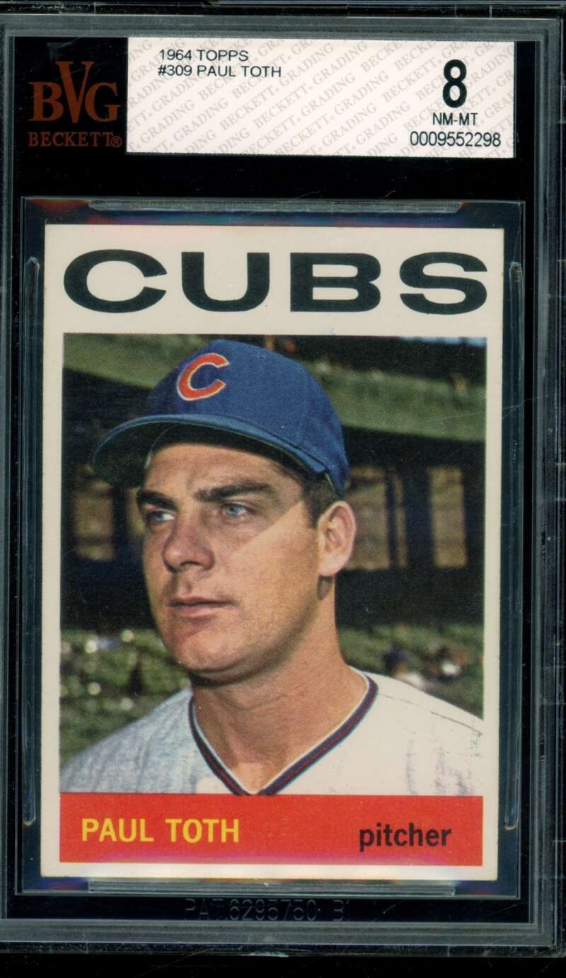Paul Toth Card 1964 Topps #309 BGS BVG 8 Image 1