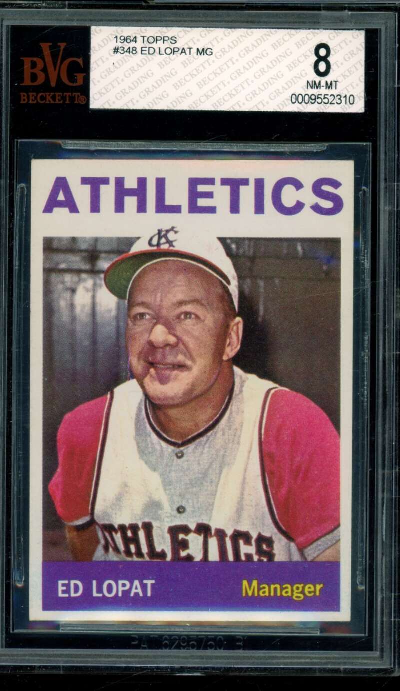 Ed Lopat Card 1964 Topps #348 BGS BVG 8 Image 1