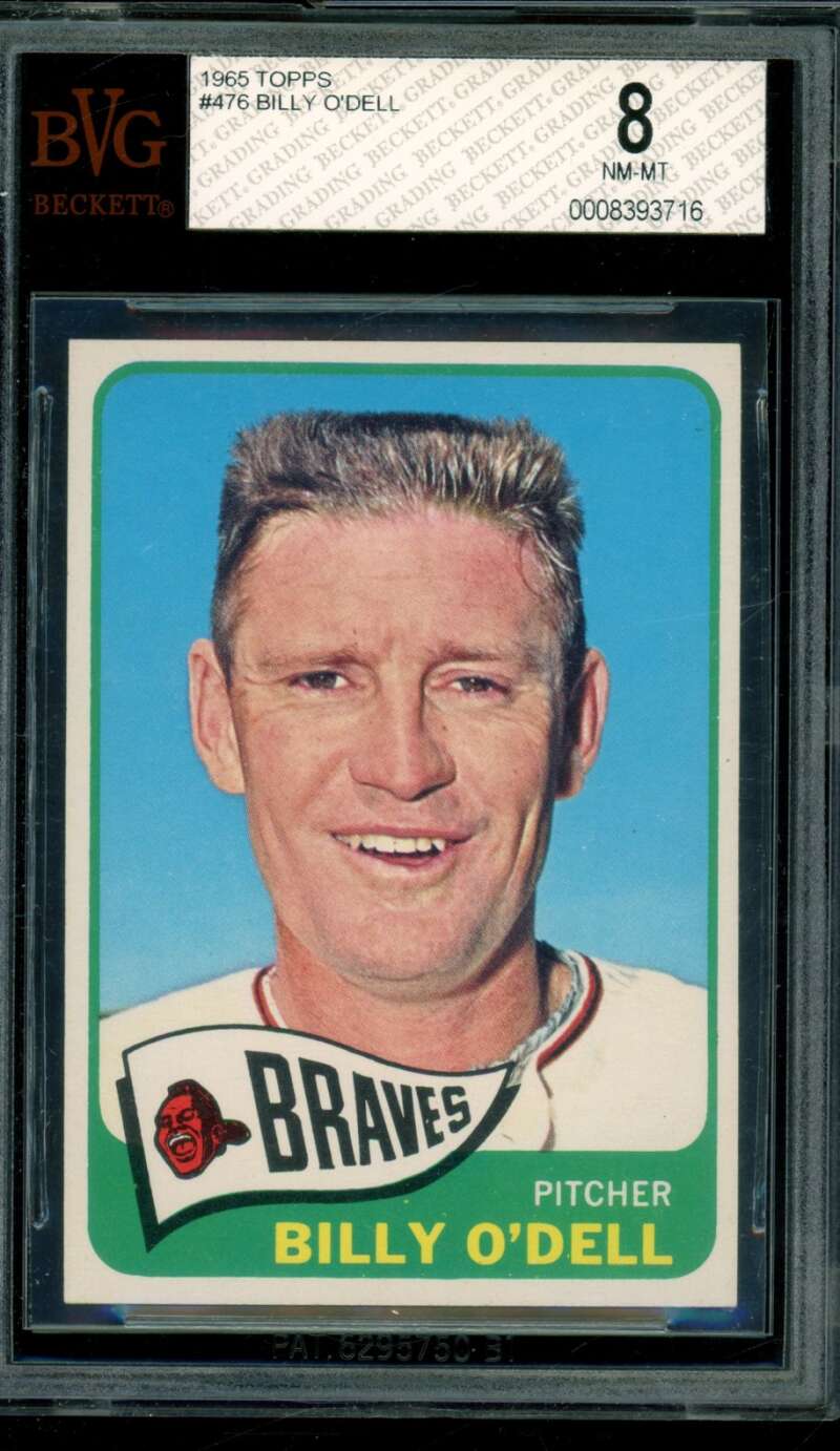 Billy O'Dell Card 1965 Topps #476 BGS BVG 8 Image 1