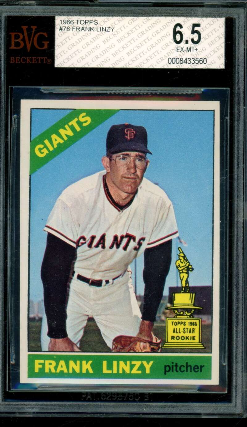 Frank Linzy Card 1966 Topps #78 BGS BVG 6.5 Image 1