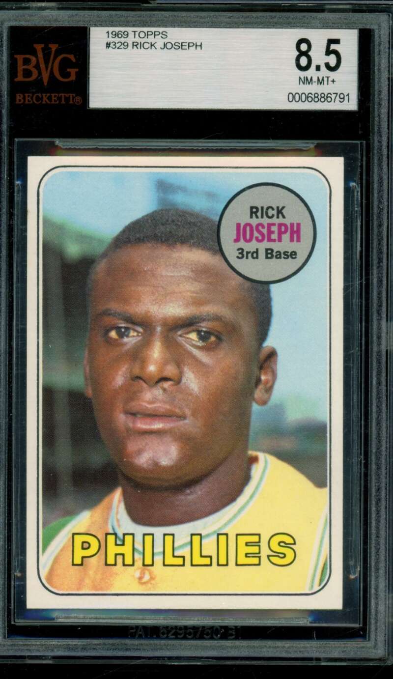 Rick Joseph Card 1969 Topps #329 BGS BVG 8.5 Image 1